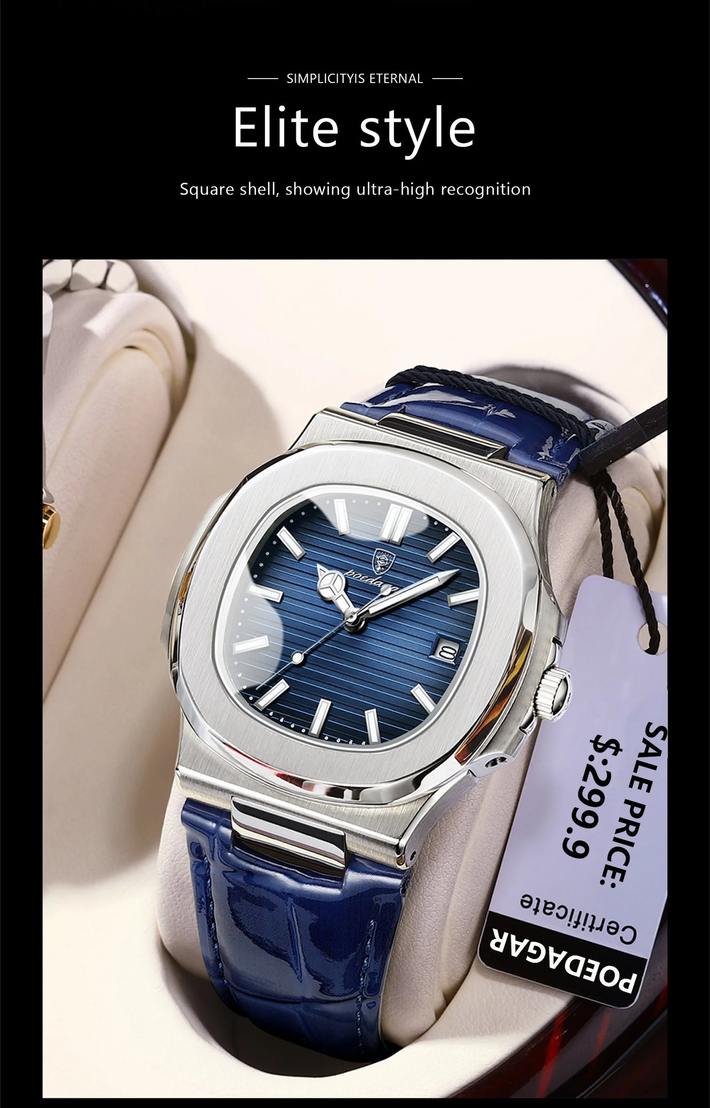 Poedagar Executive Watch - Leather Quartz Watche