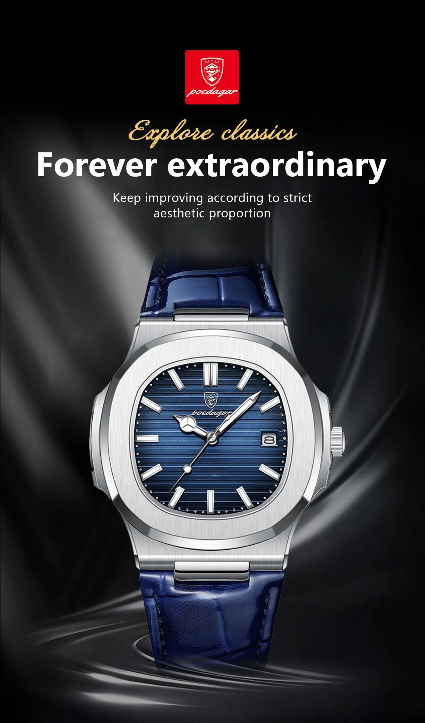 Poedagar Executive Watch - Leather Quartz Watche