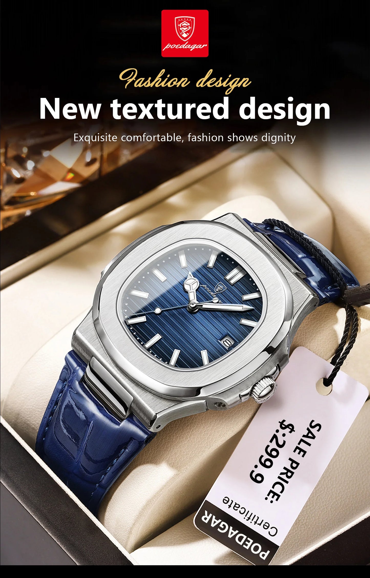 Poedagar Executive Watch - Leather Quartz Watche