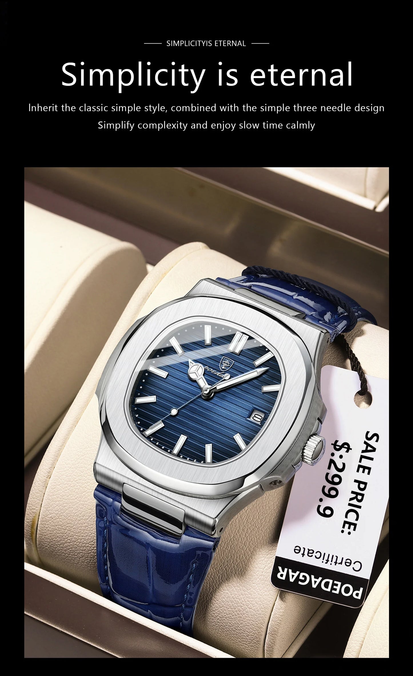 Poedagar Executive Watch - Leather Quartz Watche
