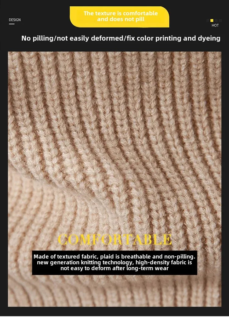 Casual Knitted Sweater Half High Collar Men's Overhead Color Block Fashionable Korean Style Autumn Winter Top for Youth