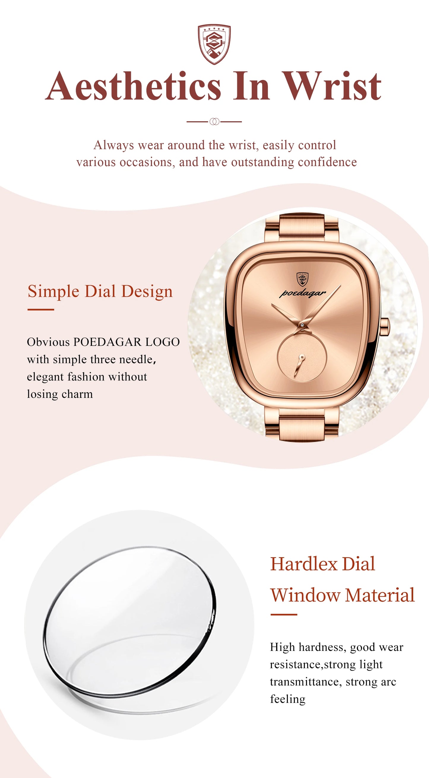POEDAGAR Luxury Ladies Watch - Waterproof - Stainless Steel - Elegant and Classic