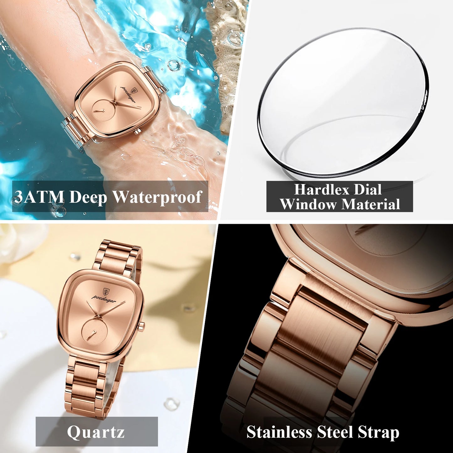 POEDAGAR Luxury Ladies Watch - Waterproof - Stainless Steel - Elegant and Classic