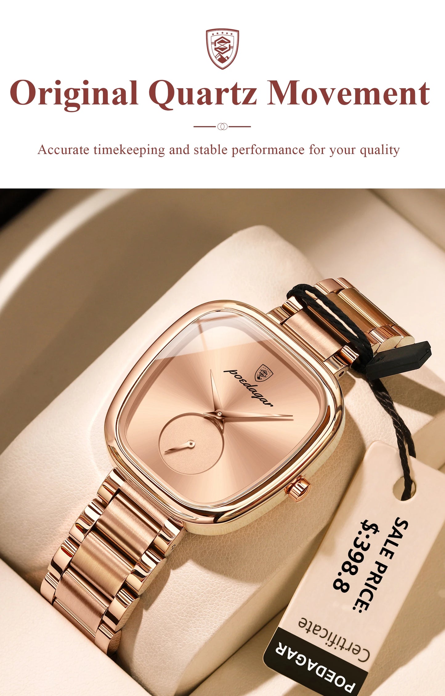 POEDAGAR Luxury Ladies Watch - Waterproof - Stainless Steel - Elegant and Classic
