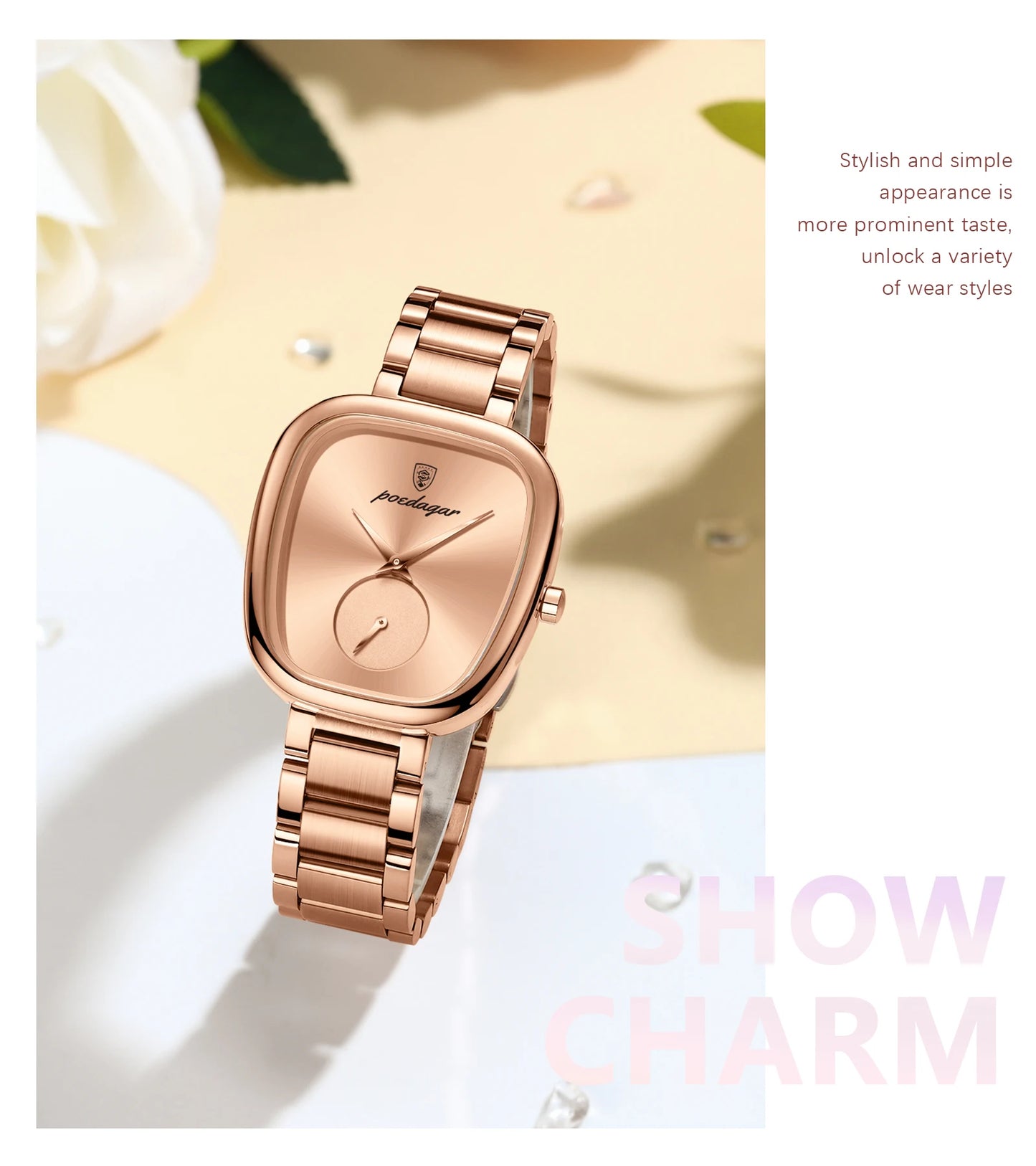 POEDAGAR Luxury Ladies Watch - Waterproof - Stainless Steel - Elegant and Classic